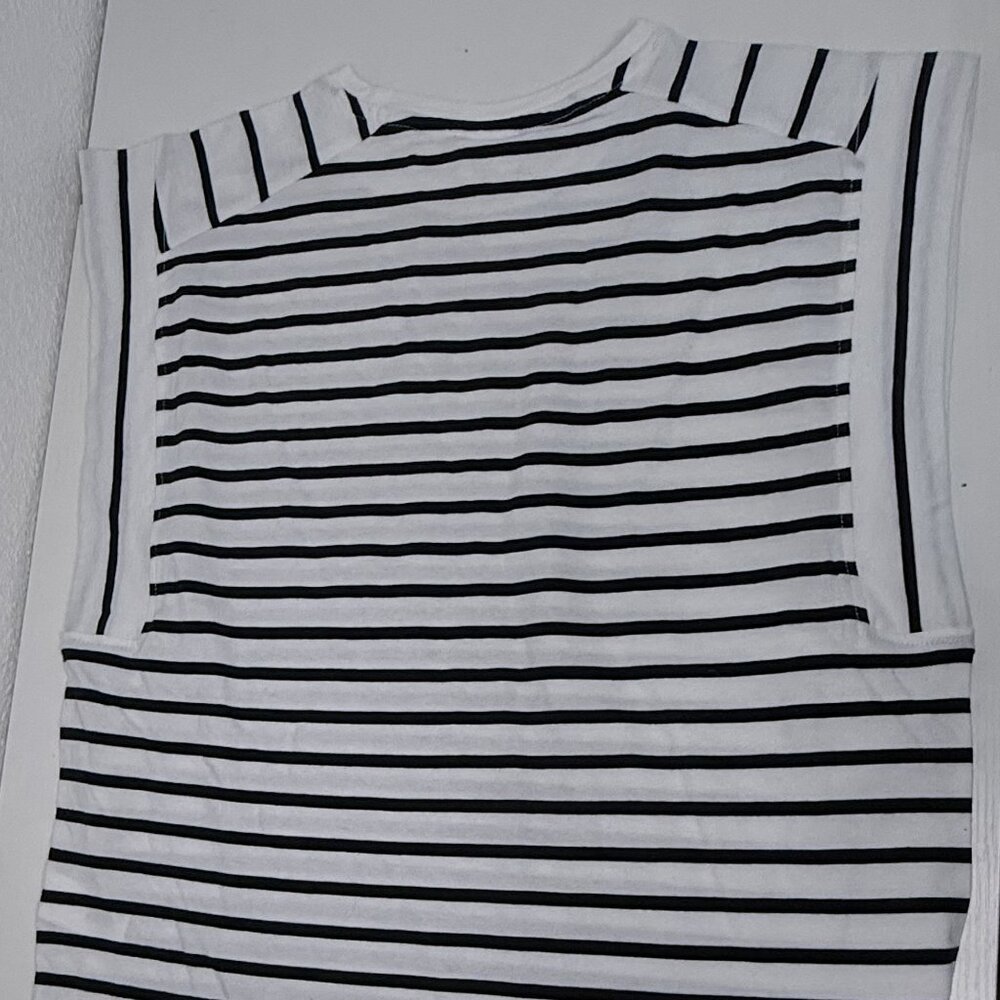 Zara Girls Black White Striped Knit Top Size 11-12